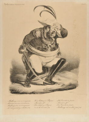 Malbroug s’en va-t-en guerre, / Mironton, ton, ton, mirontaine, / Malbroug s’en va-t-en guerre, / Ne sait quand y s’battra (bis) / Il se battra-z-à Pâques, / Mironton, &a, / Il se battra-z-à Paques / Ou à la trinité (bis) / La Trinité se passe / Mironton, &a, / La Trinité se passe / Malbroug ne se bat pas (bis).