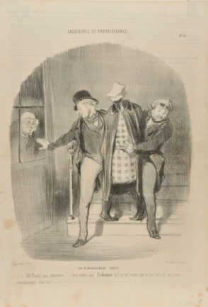 Un Déménagement Furtif. – Ne faites pas attention…. c’est notre ami Cabassol qui me se trouve pas à son aise et que nous reconduisons chez lui!…..