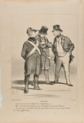 Un Alibi. – Je vous dis que j’ai vu Bonaparte à l’Hippodrôme. – Mais c’est impossible puisque je viens de l’entendre à l’Assemblée Nationale. – Vous êtes tous les deux dans votre tort, car je viens à l’instant de passer place Vendôme et il était sur la colonne.