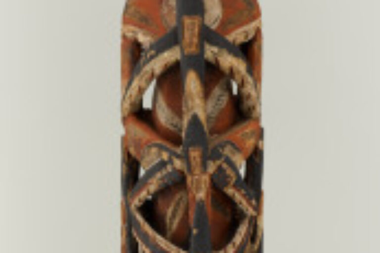 Post in the Form of a Male Figure with a Fish and Bird