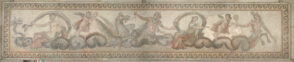 Fragment of floor mosaic depicting a procession of sea gods and creatures