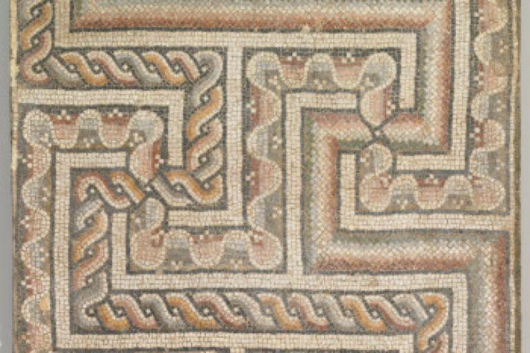 Border fragment of floor mosaic depicting geometric patterns