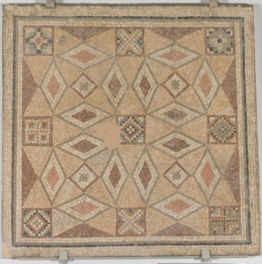 Fragment of floor mosaic depicting a star made of lozenge shapes