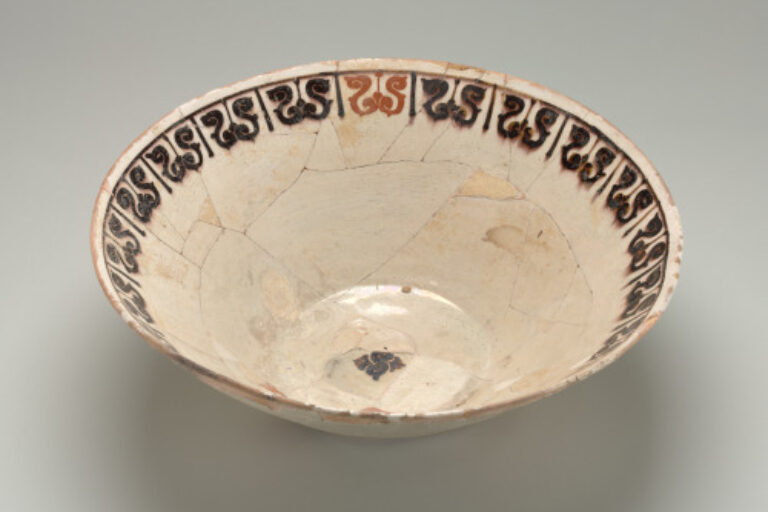 Large Bowl with Scroll Border