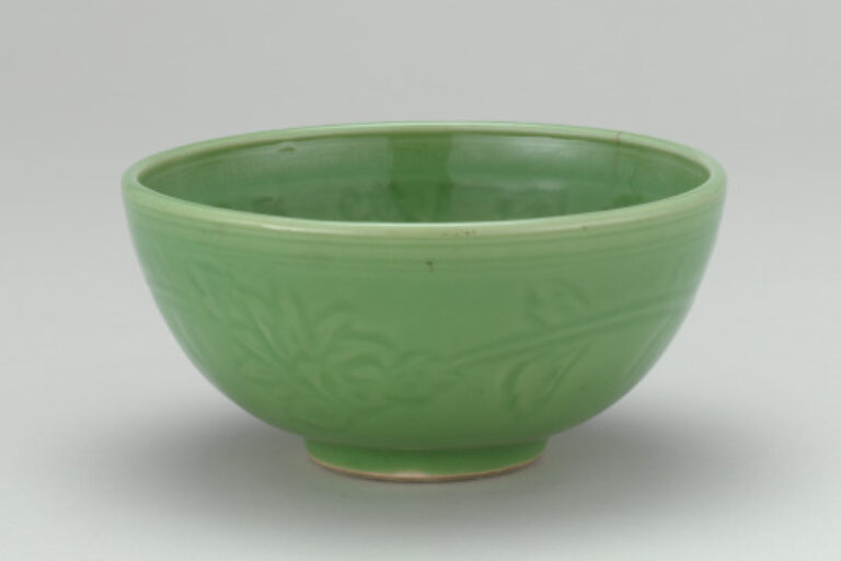 Bowl with Molded Decoration of Figures and Inscriptions