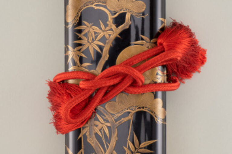 Letter Box Decorated with Longevity Symbols (bamboo, pine, crane and tortoise)