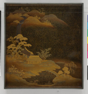 Tray Decorated with a River and Waterfall