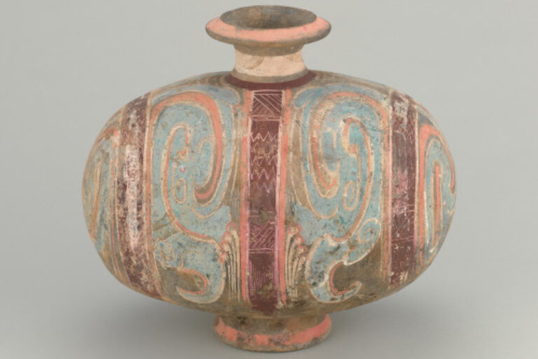Cocoon-Form Jar with Later Decoration