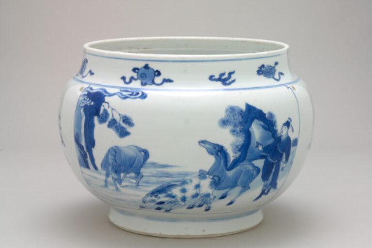 Deep Bowl Decorated with Figures Associated with a Constellation and Two Stars