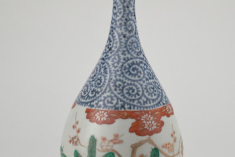 Sake Bottle Decorated with “The Three Friends of Winter”