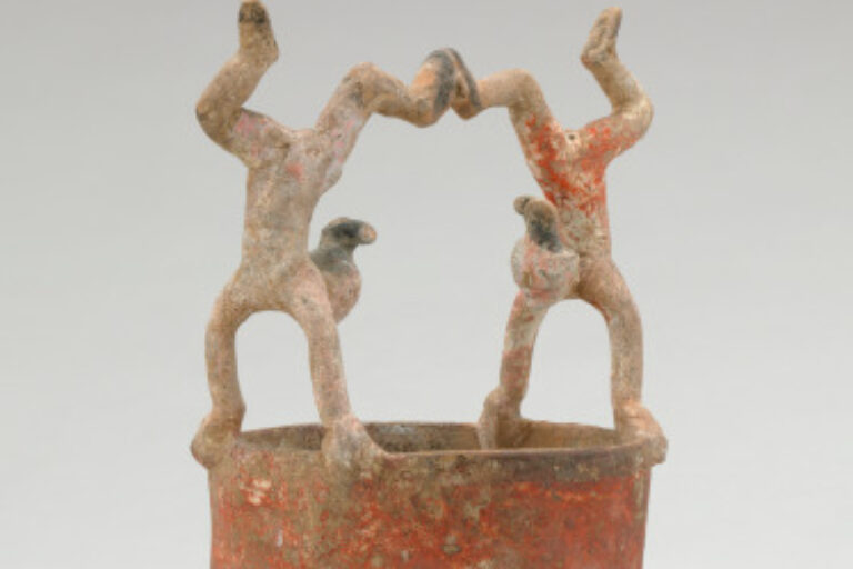 Tripod Vessel with Acrobats Balanced on Rim