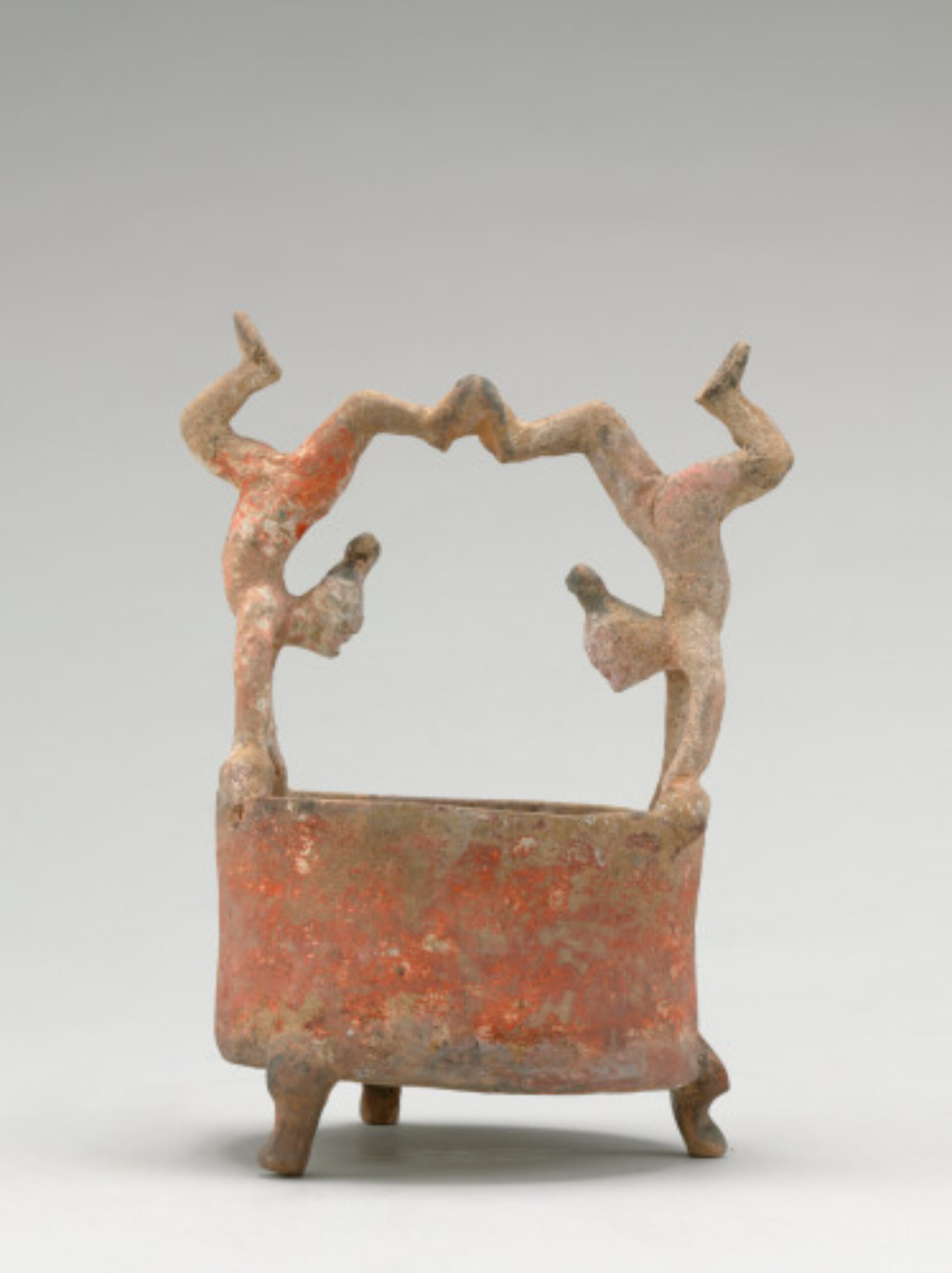 Tripod Vessel with Acrobats Balanced on Rim