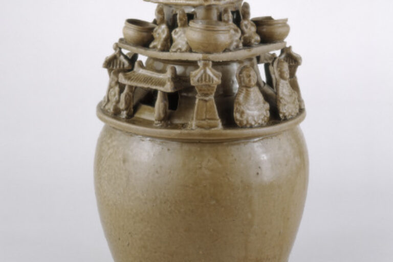 Soul Urn Decorated with Seated Buddha Figures