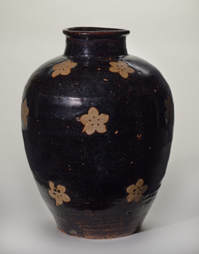 Wine Jar Decorated with Biscuit-Reserved Plum Blossoms