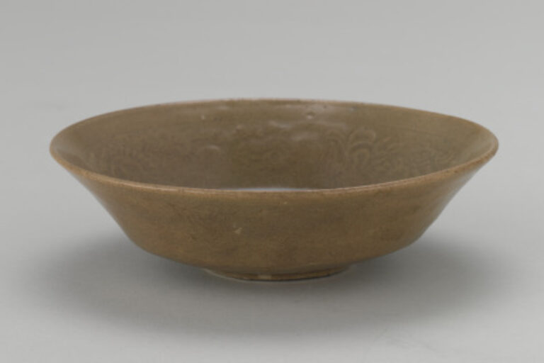 Bowl Decorated with Molded Flower-and-Leaf Design