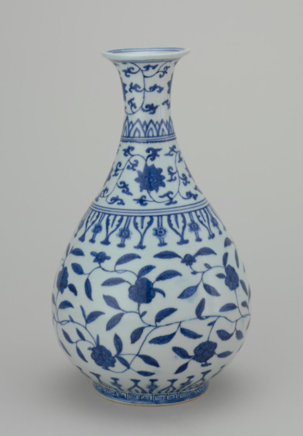 Wine Jar Decorated with Camellia Flowers and Leafy Vines - Image 1