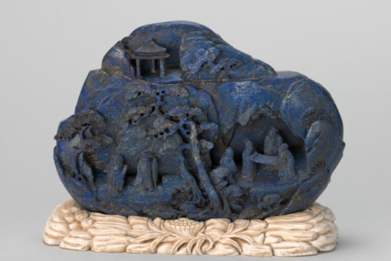 Miniature Mountain Decorated with Immortals and Deer