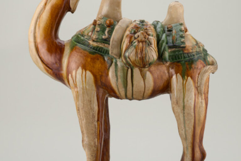Figure of a Standing Camel with Saddle Blanket and Saddlebag