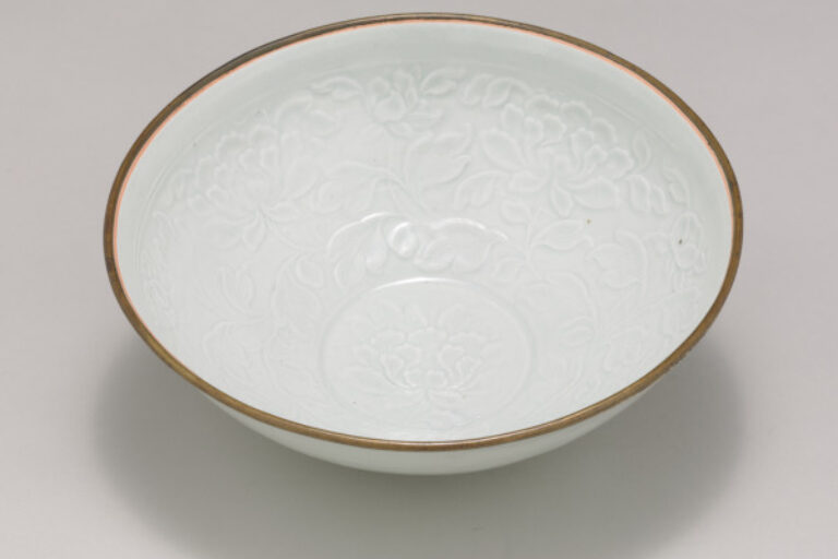 Qingbai Bowl with Molded Peony Design