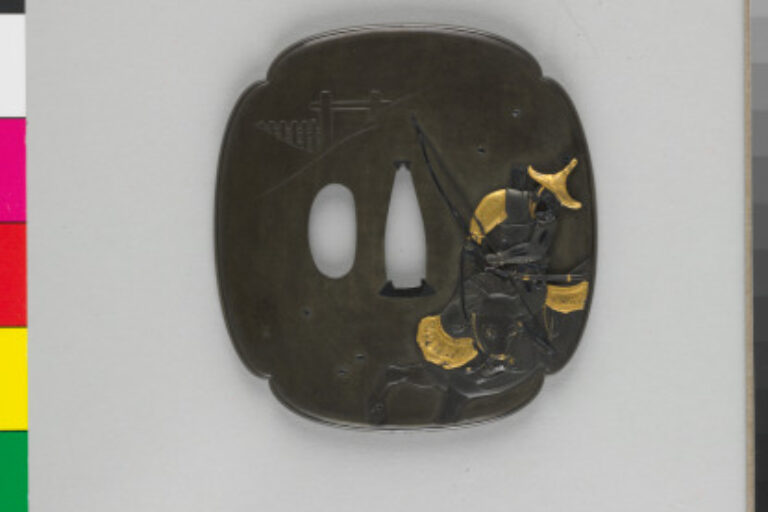 Guard (tsuba) with the Warrior, Minomoto-Yoshiie on Horseback