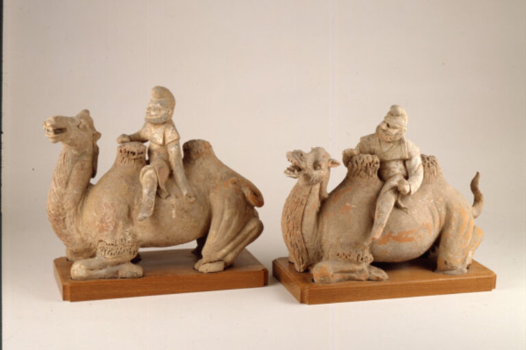 Two Camels with Sogdian Riders