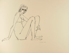 Standing Nude Supported by Right Arm