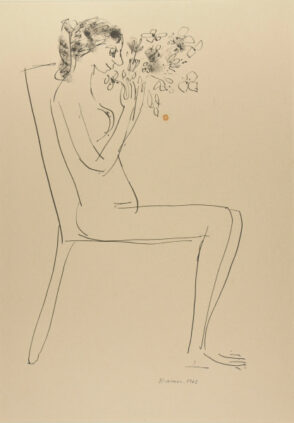 Seated Nude with Flowers