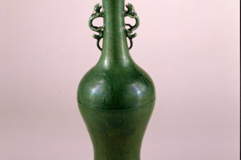 Tall Baluster Vase with Dragon Handles