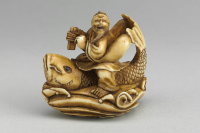 Okimono: Kinko Riding his Carp
