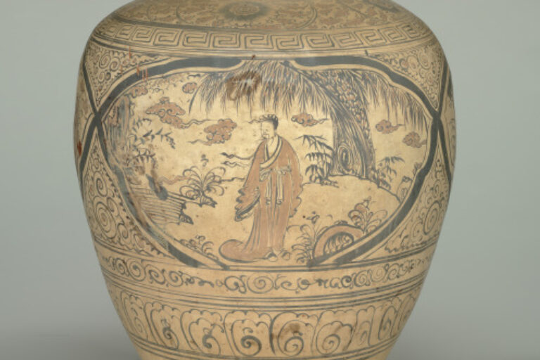 Large Cizhou-Ware Storage Jar Decorated with Three Figural Scenes