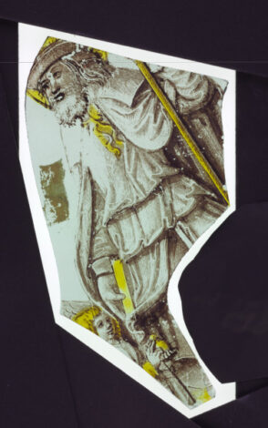 Saint Holding a Staff (Fragment)