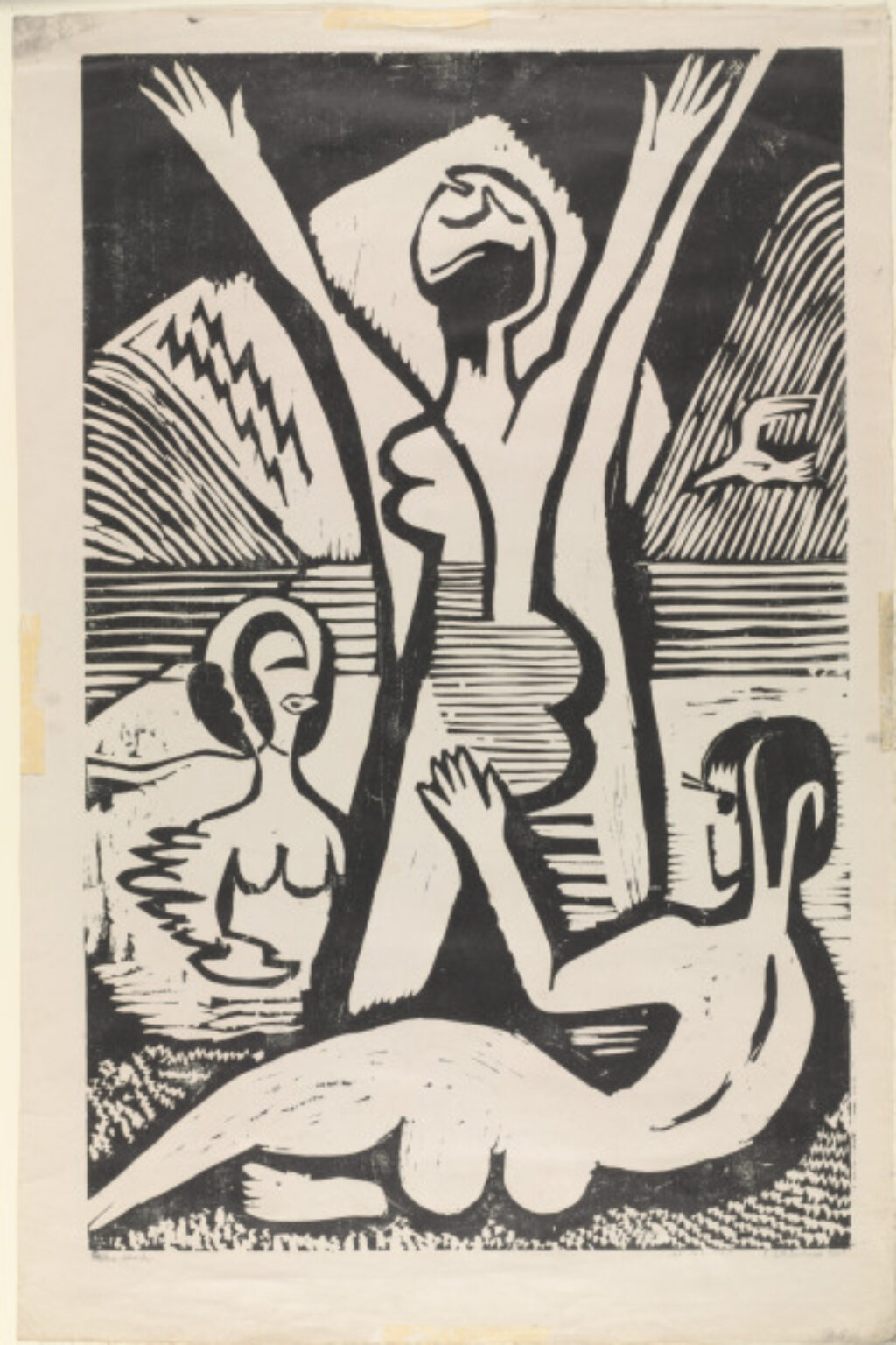 Three Bathers by a Lake