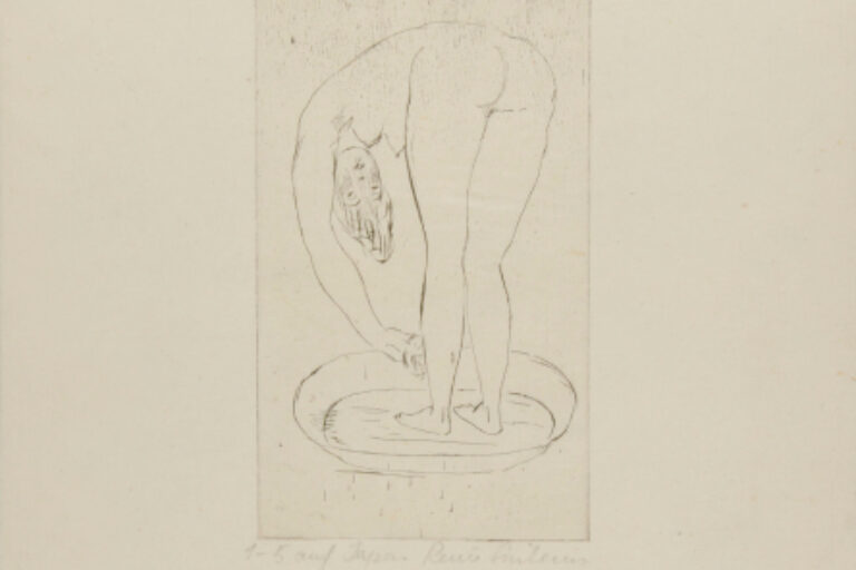 WOMAN WASHING HER LEG, STANDING IN TUB
