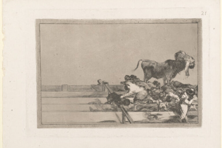 DESGRACIAS ACAECIDAS EN EL TENDIDO DE LA PLAZA DE MADRID, Y MUERTE DESL ALCALDE DE TORREJON (DREADFUL EVENTS IN THE FRONT ROWS OF THE RING AT MADRID AND DEATH OF THE MAYOR OF TORREJON)