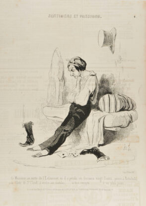 Ce Monsieur, au sortir de l’Estaminet où il a perdu ses derniers vingt francs, pense à Rotschild; aux filets de St-Cloud; à vendre son matelas, …. à tout excepté…… à ne plus jouer.