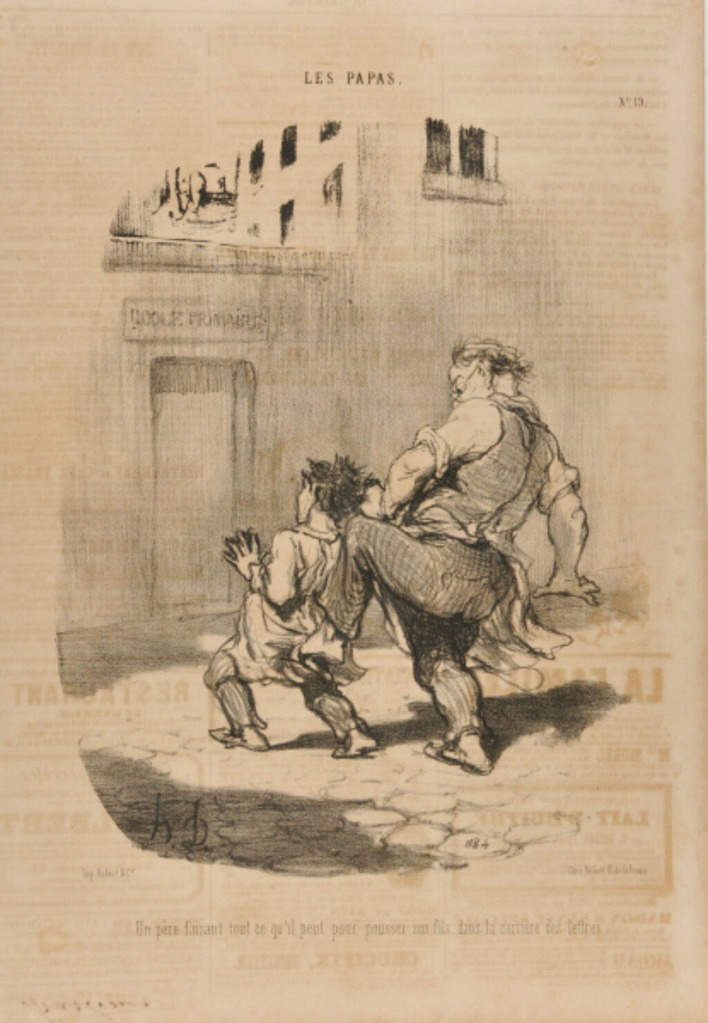 Un père faisant tout ce qu’il peut pour pousser son fils dans la carrière des lettres.