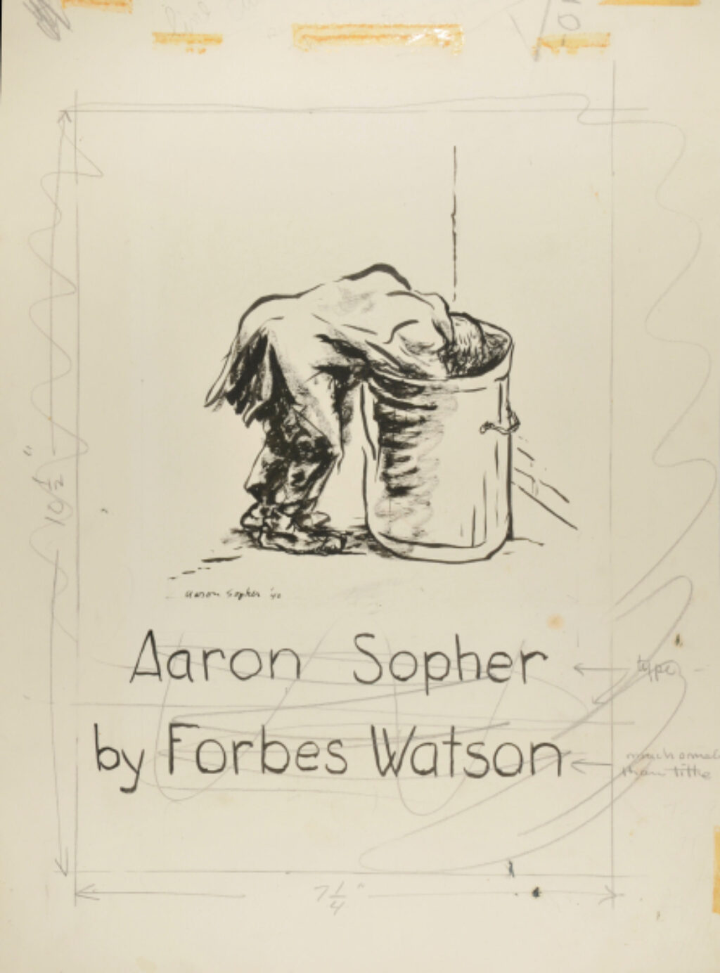 Original drawing for dust jacket of ‘Aaron Sopher’ by Forbes Watson - Image 2