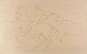 Phaeton on Horseback, Study #1. Preliminary drawing for Joseph Gavorse, ‘The Story of Phaeton, Son of Apollo’