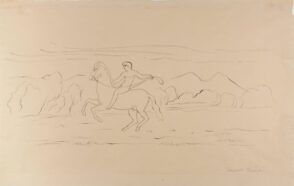 Phaeton on Horseback, Study #2. Preliminary drawing for Joseph Gavorse, ‘The Story of Phaeton, Son of Apollo’