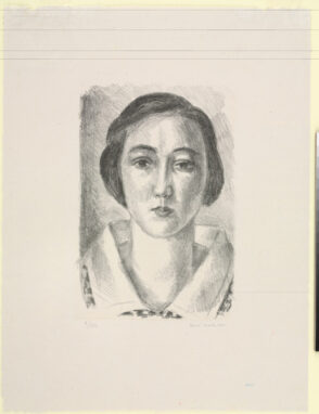 Girl in Flowered Dress with Organdy Collar