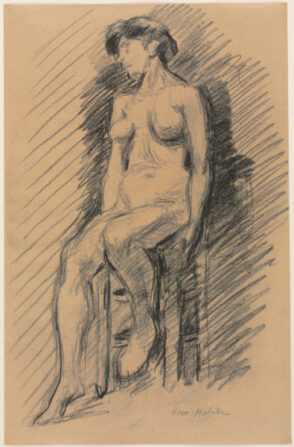 Seated Nude on Stool, Facing Left