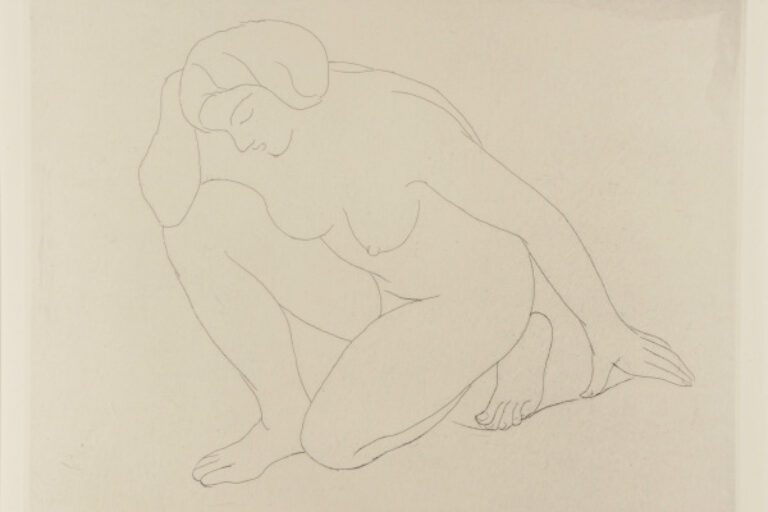Nude Kneeling on Left Knee