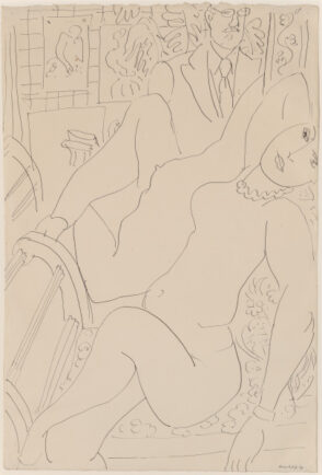 Artist and Model Reflected in a Mirror