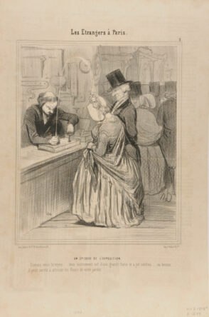 Un Épisode de l’Exposition. Comme vous le voyez… mon instrument est d’une grande force et à jet continu..; au besoin il peut servir à arroser les fleurs de votre jardin.