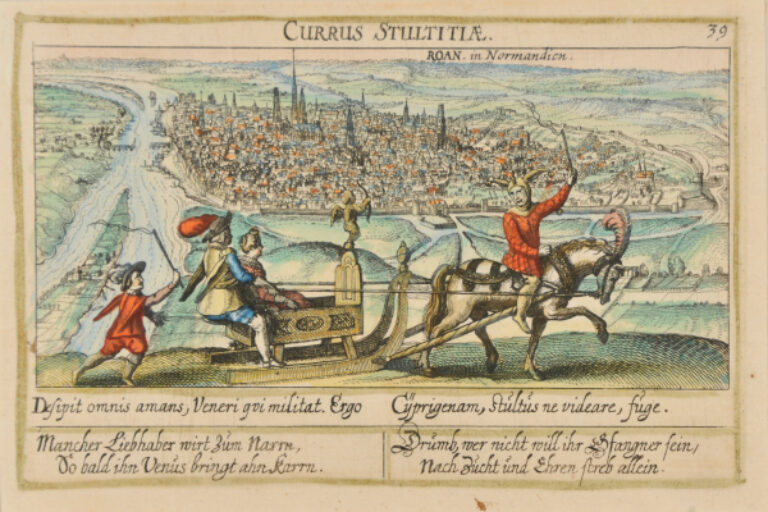 CURRUS STULTITIAE ("CHARIOT OF FOLLY" WITH A VIEW OF ROUEN)
