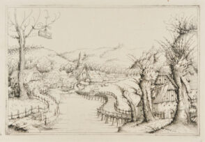 Landscape with a Winding Wooden Bridge