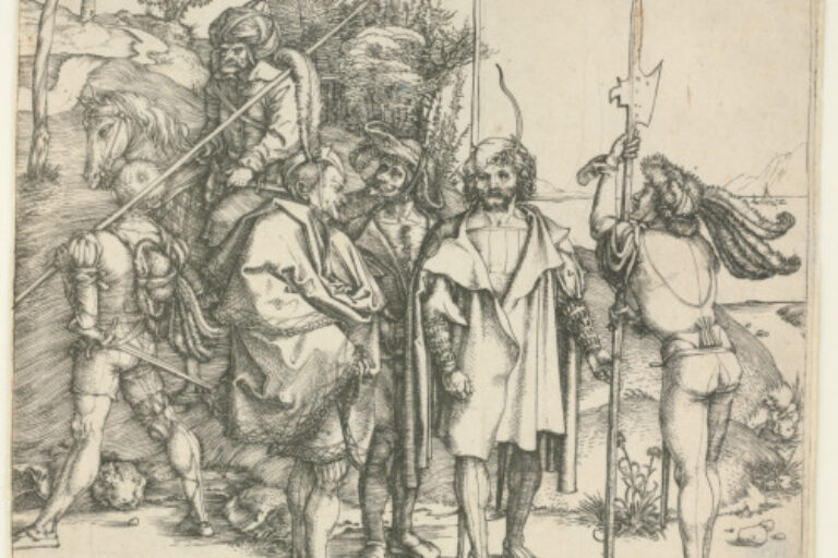 Five Soldiers and a Mounted Turk