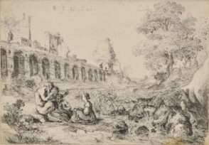 Landscape with Three Satyrs and a Girl