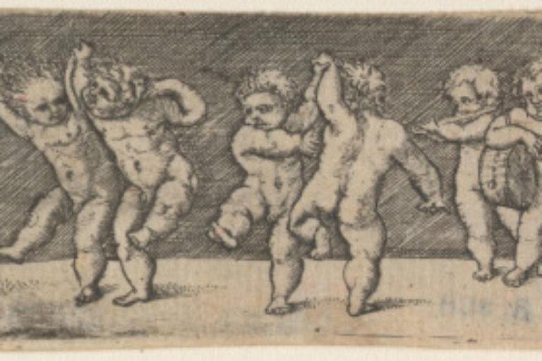 NINE DANCING AND MUSIC MAKING CHILDREN