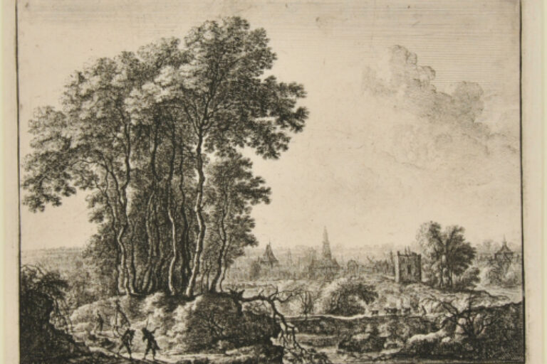 LANDSCAPE WITH THE HORSEMAN AND THREE TRAVELERS